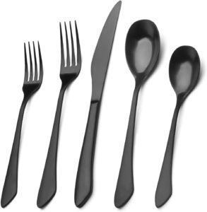 black flatware 20 piece