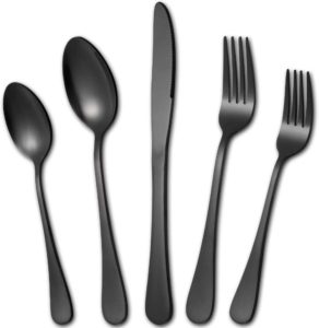 black cutlery set