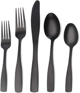 black stainless steel flatware