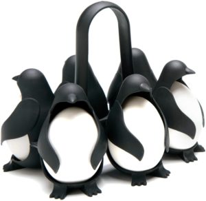 Plastic penguin-shape egg holder