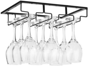 Glasses Storage Hanger Metal Organizer for Bar Kitchen Black