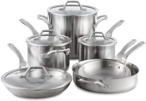 Calphalon Signature 10 Piece Set|Stainless Steel Cookware, Silver
