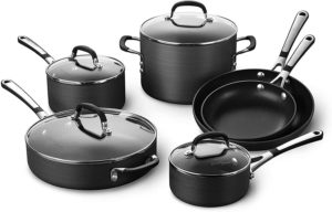 Calphalon Simply Pots and Pans Set, 10 piece Cookware Set, Nonstick