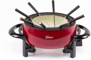 red camping fondue set