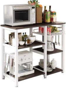 tall microwave cart with storage