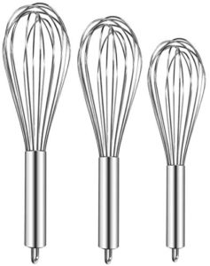 A set of three balloon whisks