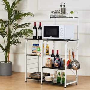 tall microwave cart with storage