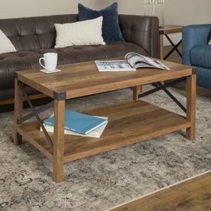 white rustic coffee table