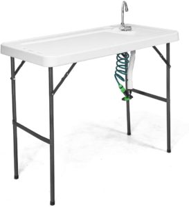 fish cleaning table with sink