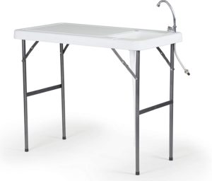 foldable fish cleaning table with sink