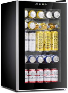 85 Can Mini Fridge Glass Door for Soda, Beer and Wine