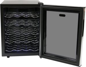 Black Tinted Mirror Glass Door Beverage Fridge