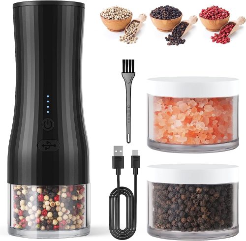 Pepper or Salt Mill Grinder with USB Recharger