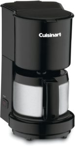 4-Cup Black Drip Coffee Maker with Stainless Steel Carafe