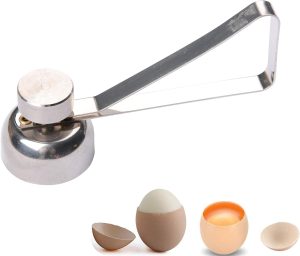 The tool for cracking and removing soft-boiled egg's cell.